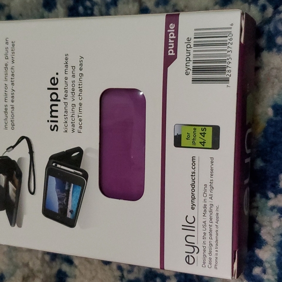 Eyn iPhone 4 4S Phone Case Wallet Wristlet With Storage Space & Mirror - Purple - Picture 7 of 8